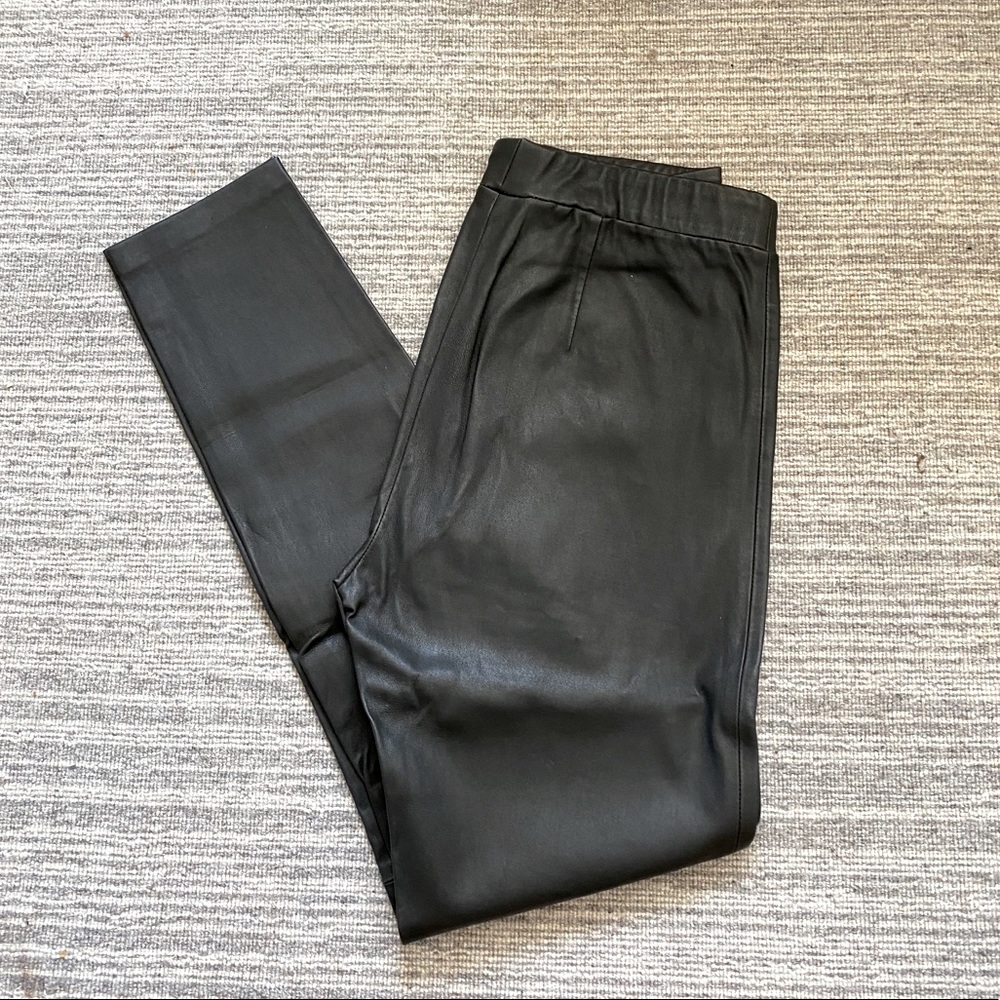 Theory | Skinny Leather Legging, Dark Thyme